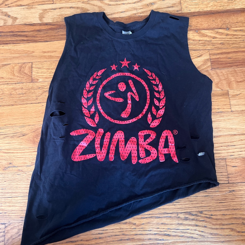 Zumba Fitness Black and Red Muscle Tee